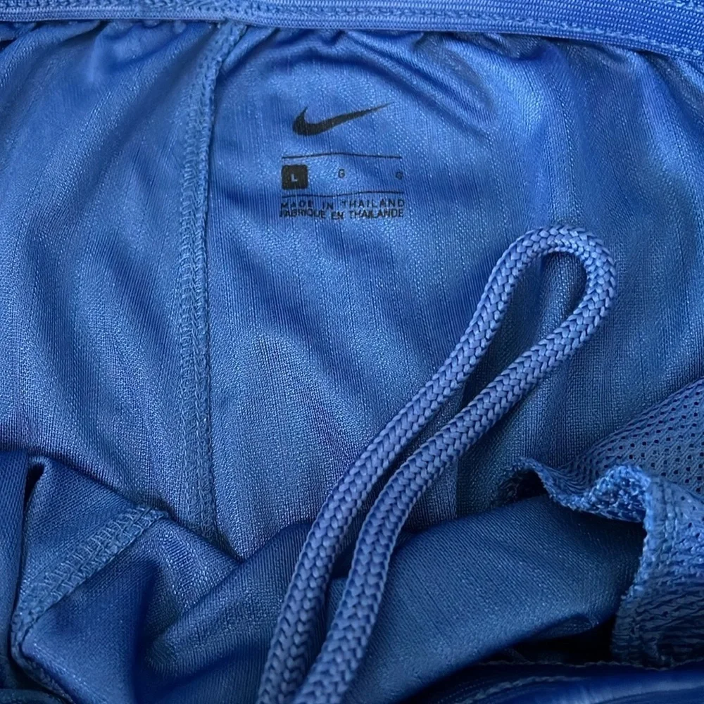 Nike Tonal Pinstripe Basketball Shorts Blue Size Large